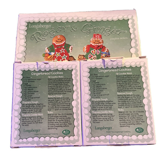 Longaberger 2000 Roger and Ginger Cookie Molds #36536 Holiday New in‎ Box - Picture 2 of 6